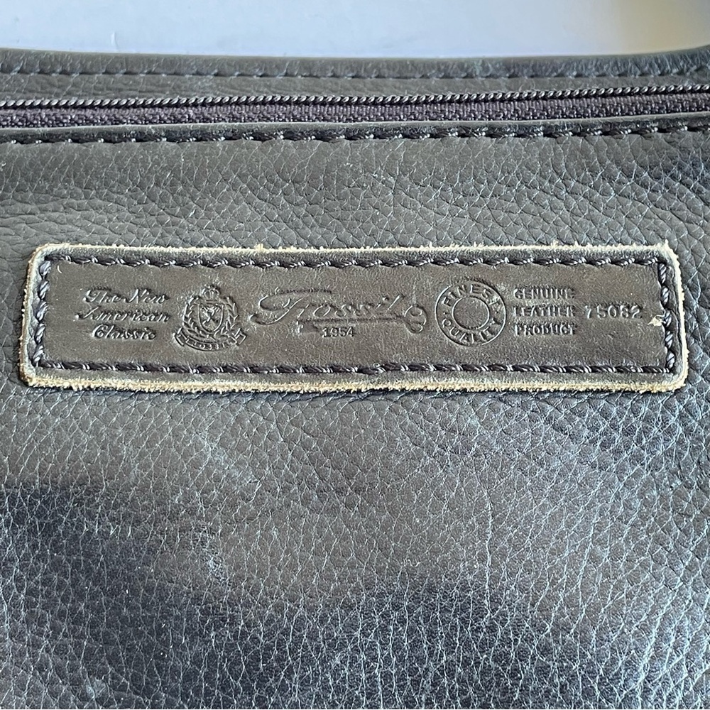 FOSSIL Purse Classic Black Vintage Pebbled Leather Crossbody Shoulder Bag 75082 - Picture 10 of 15